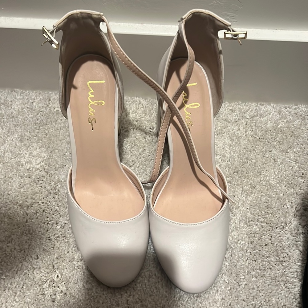 White ankle straps.